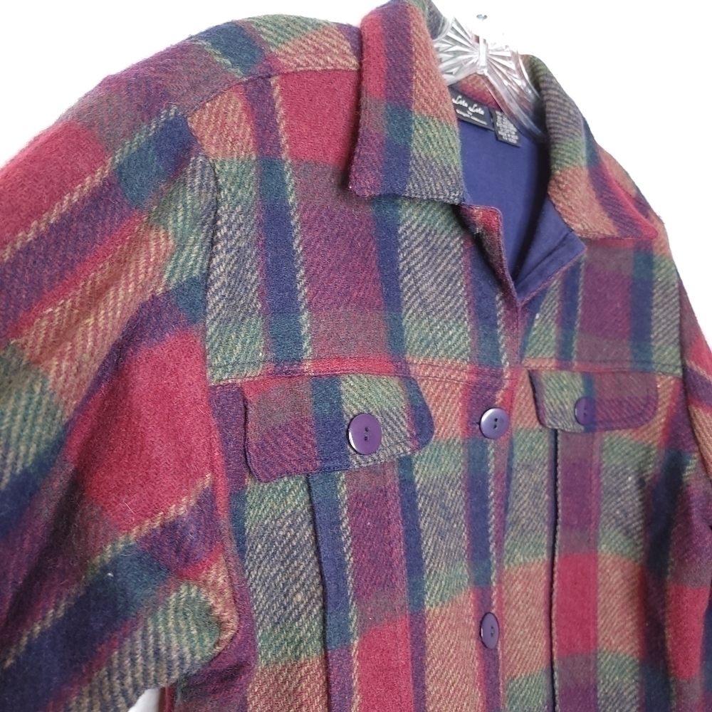 VINTAGE Lola Lola women's m cropped jacket butron down plaid with western vibes - Picture 5 of 14